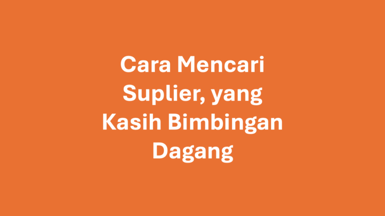 Cara Mencari Supplier Baju Tangan Pertama